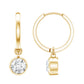 Bezel Set Moissanite and Hinged Hoop Earrings