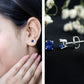 1.9 Carat Round Blue Sapphire Solitaire Stud Earrings in Claw Setting