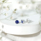 1.9 Carat Round Blue Sapphire Solitaire Stud Earrings in Claw Setting