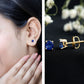 1.9 Carat Round Blue Sapphire Solitaire Stud Earrings in Claw Setting