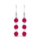 Natural Ruby Diamond Dangle Earrings with Fish Hook