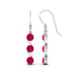 Natural Ruby Diamond Dangle Earrings with Fish Hook