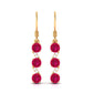 Natural Ruby Diamond Dangle Earrings with Fish Hook