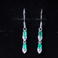 Marquise Cut Emerald Dangle Earrings with Diamond