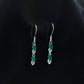 Marquise Cut Emerald Dangle Earrings with Diamond
