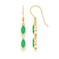 Marquise Cut Emerald Dangle Earrings with Diamond