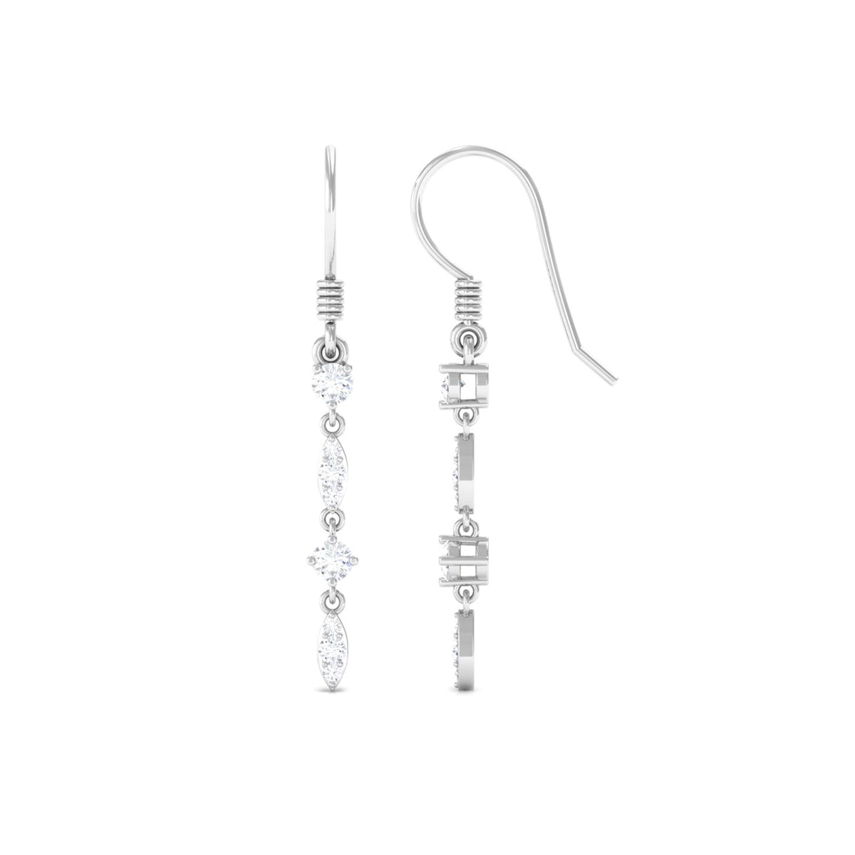 Pendientes colgantes de diamantes naturales para mujer