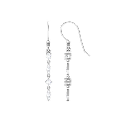 Pendientes colgantes de diamantes naturales para mujer