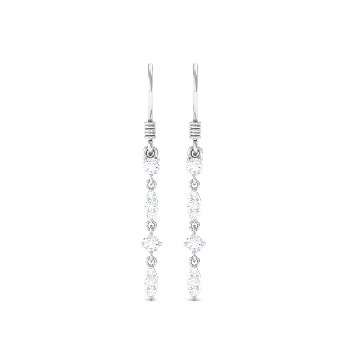 Pendientes colgantes de diamantes naturales para mujer