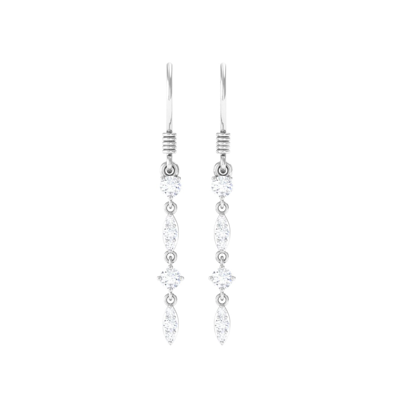 Pendientes colgantes de diamantes naturales para mujer
