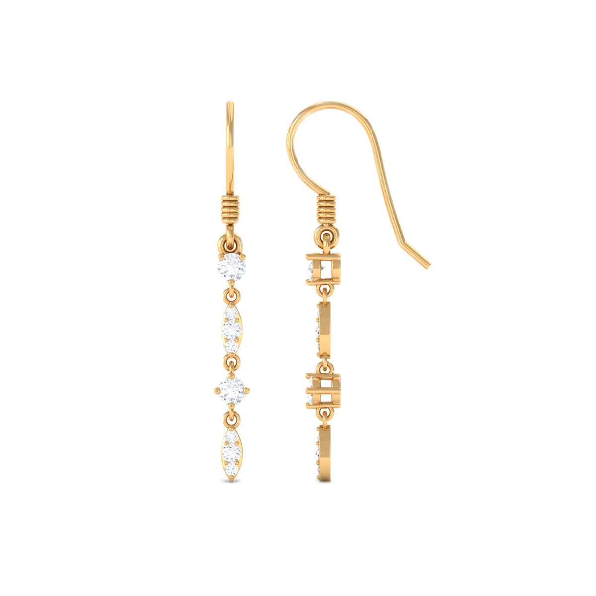 Pendientes colgantes de diamantes naturales para mujer