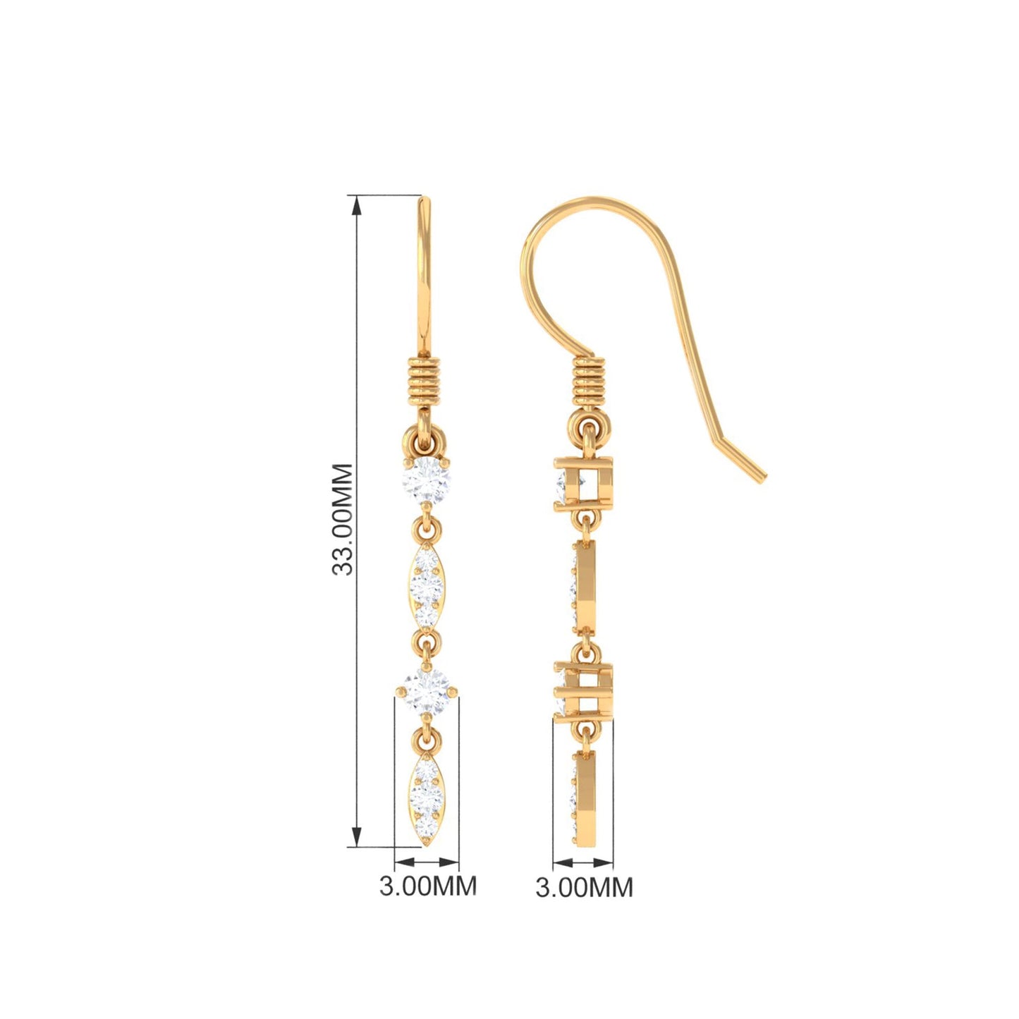 Pendientes colgantes de diamantes naturales para mujer