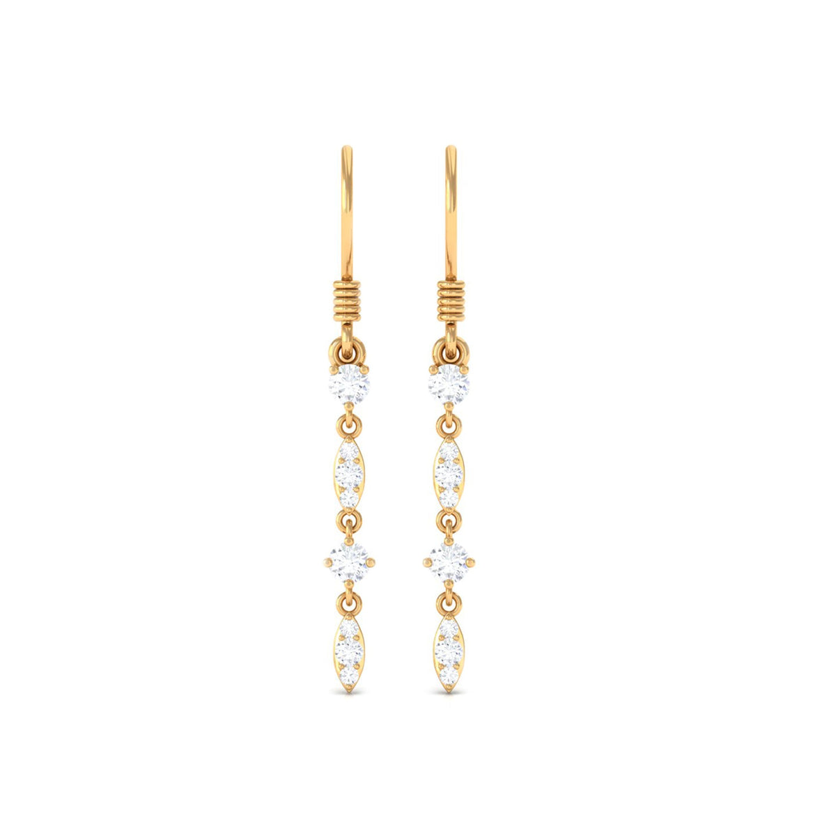 Pendientes colgantes de diamantes naturales para mujer