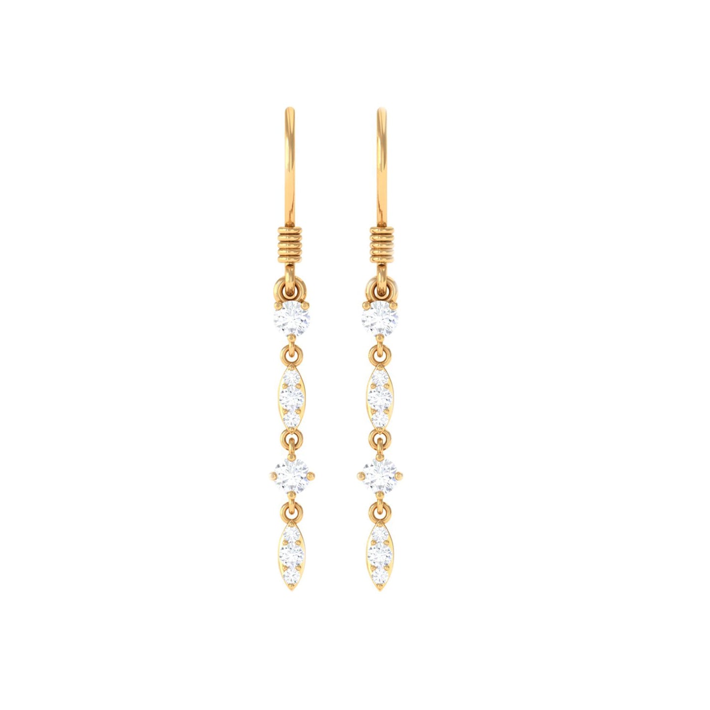 Pendientes colgantes de diamantes naturales para mujer