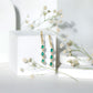 Pear Cut Emerald Dangle Earrings with Diamond