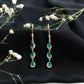Pear Cut Emerald Dangle Earrings with Diamond