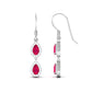 Real Pear Shape Ruby Dangle Earrings with Diamond