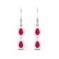 Real Pear Shape Ruby Dangle Earrings with Diamond