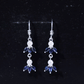 Natural Blue Sapphire and Diamond Leaf Dangle Earrings