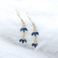 Natural Blue Sapphire and Diamond Leaf Dangle Earrings