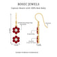 Natural Ruby Flower Dangle Earrings with Fish Hook