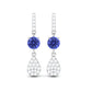 1 Carat Classic Tanzanite Dangle Drop Earrings with Diamond Accent
