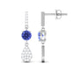 1 Carat Classic Tanzanite Dangle Drop Earrings with Diamond Accent
