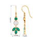 Nature Inspired Emerald Diamond Dangle Earrings