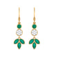 Nature Inspired Emerald Diamond Dangle Earrings