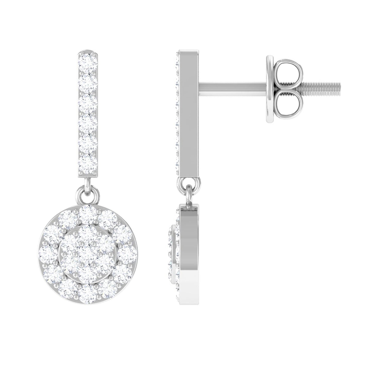 Real Diamond Dangle Earrings for Women