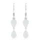 Pave Set Genuine Diamond Teardrop Dangle Earrings with Fish Hook
