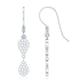 Pave Set Genuine Diamond Teardrop Dangle Earrings with Fish Hook