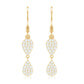 Pave Set Genuine Diamond Teardrop Dangle Earrings with Fish Hook