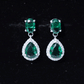 Lab Created Emerald Classic Dangle Earrings with Moissanite
