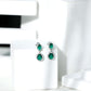 Lab Created Emerald Classic Dangle Earrings with Moissanite