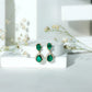 Lab Created Emerald Classic Dangle Earrings with Moissanite