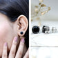 4 Carat Cushion Cut Black Spinel Solitaire Stud Earrings