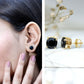 4 Carat Cushion Cut Black Spinel Solitaire Stud Earrings