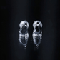 Certified Real Pear Shaped Black Spinel Earrings with Screw Back