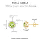 Classic Peridot and Diamond Stud Earrings For Women