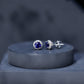 Real 1.9 Carat Blue Sapphire and Diamond Halo Stud Earrings