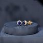 Real 1.9 Carat Blue Sapphire and Diamond Halo Stud Earrings