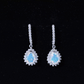 Natural Ethiopian Opal Teardrop Bridal Earrings with Moissanite Accent