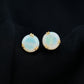 4 Carat Ethiopian Opal Solitaire Stud Earrings in Double Prong Setting