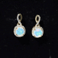 1 Carat Ethiopian Opal and Diamond Infinity Stud Earrings