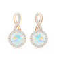1 Carat Ethiopian Opal and Diamond Infinity Stud Earrings