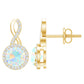 1 Carat Ethiopian Opal and Diamond Infinity Stud Earrings