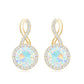 1 Carat Ethiopian Opal and Diamond Infinity Stud Earrings