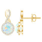 1 Carat Ethiopian Opal and Diamond Infinity Stud Earrings