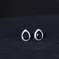 2 Carat Pear Cut Black Onyx and Diamond Halo Stud Earrings